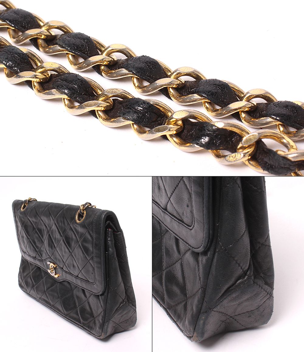 Chanel Shoulder Bag Crossbody Gold Quilted Double Chain Flap Paris Exclusive — view 7