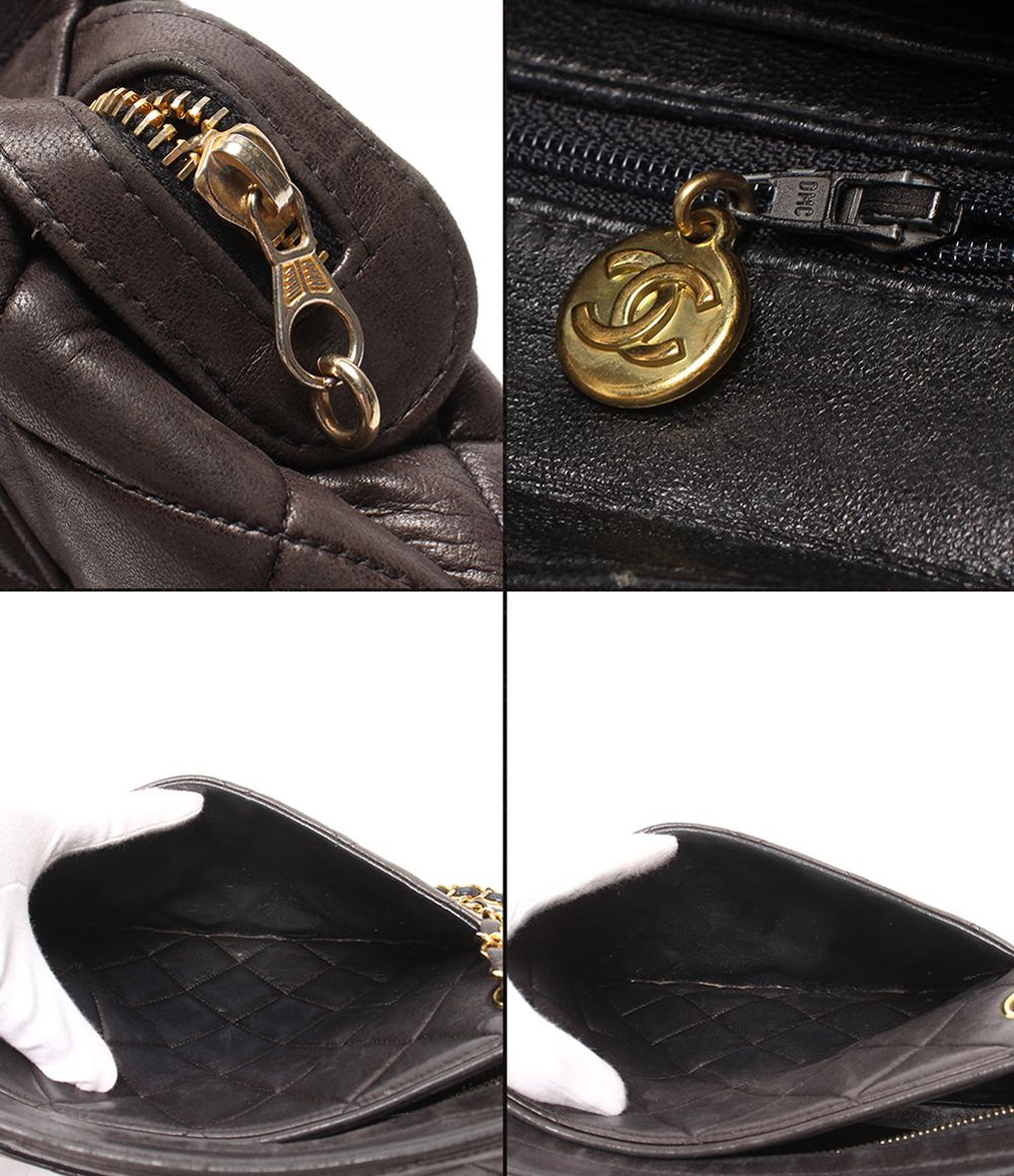 Chanel Chain Shoulder Bag Lambskin Gold Quilted — view 6