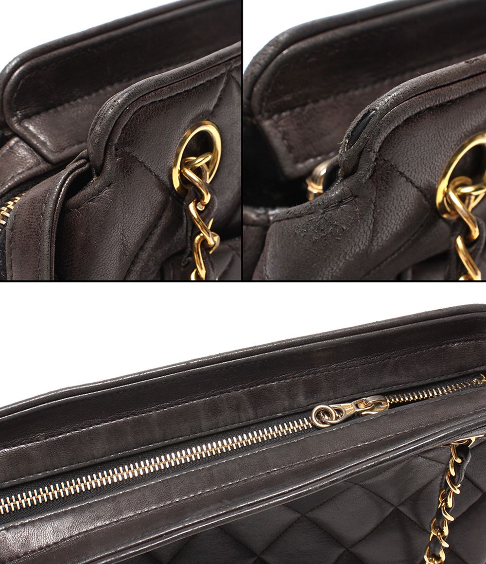 Chanel Chain Shoulder Bag Lambskin Gold Quilted — view 7