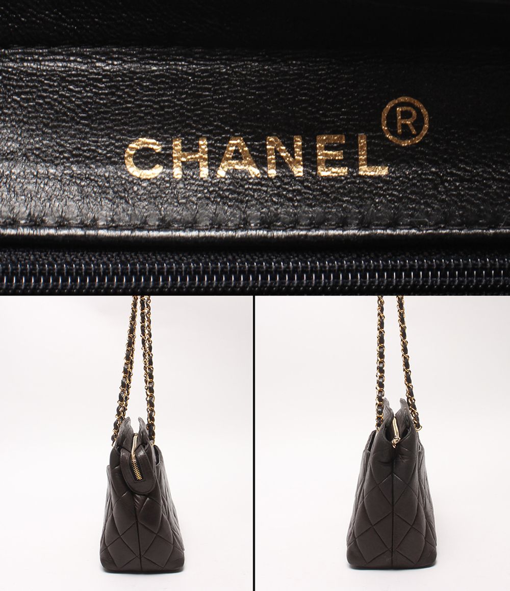 Chanel Chain Shoulder Bag Lambskin Gold Quilted — view 4