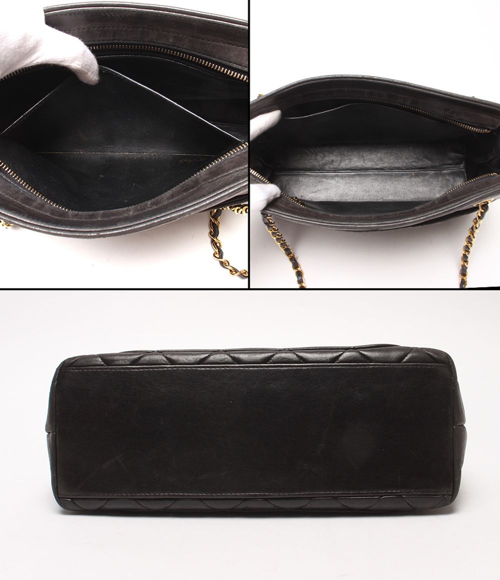 Chanel Chain Shoulder Bag Lambskin Gold Quilted — view 3