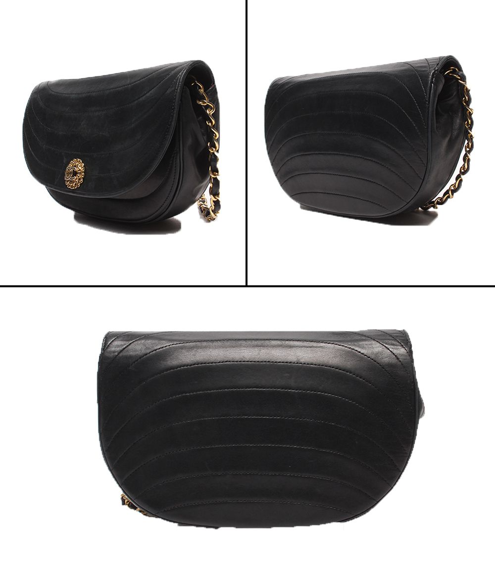 Chanel Chain Shoulder Bag Cover Gold Lambskin Half Moon — view 2