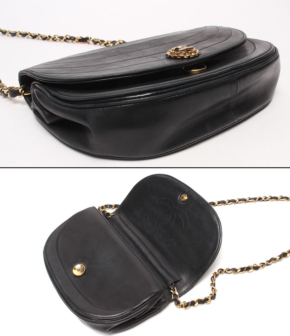 Chanel Chain Shoulder Bag Cover Gold Lambskin Half Moon — view 7