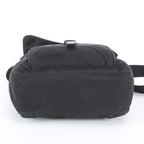 Prada Tessuto Nylon Triangle Logo Leather Shoulder Bag Crossbody Black — view 6