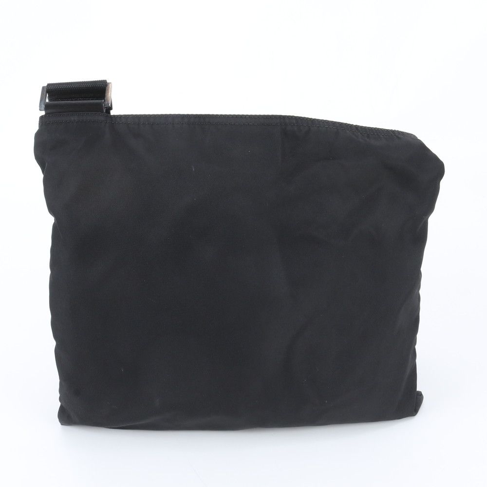 Prada Tessuto Nylon Triangle Logo Leather Shoulder Bag Crossbody Messenger — view 3