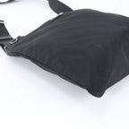 Prada Tessuto Nylon Triangle Logo Leather Shoulder Bag Crossbody Messenger — view 6