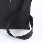 Prada Tessuto Nylon Triangle Logo Leather Shoulder Bag Crossbody Messenger — view 2