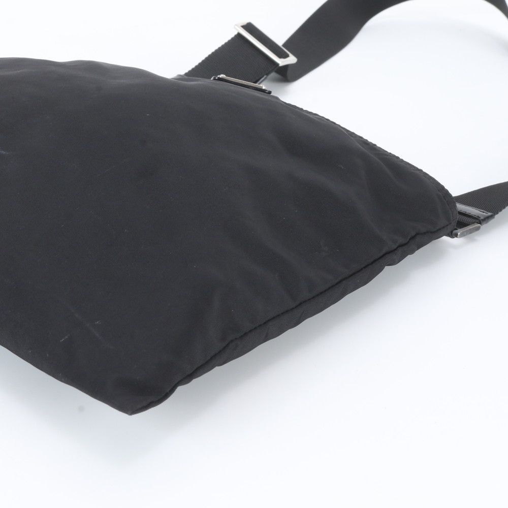 Prada Tessuto Nylon Triangle Logo Leather Shoulder Bag Crossbody Messenger — view 4