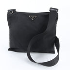 Prada Tessuto Nylon Triangle Logo Leather Shoulder Bag Crossbody Messenger