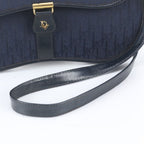 Dior Trotter Leather Canvas Shoulder Bag Crossbody Navy — view 2