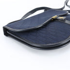 Dior Trotter Leather Canvas Shoulder Bag Crossbody Navy — view 6
