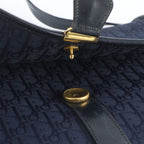 Dior Trotter Leather Canvas Shoulder Bag Crossbody Navy — view 8