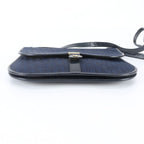 Dior Trotter Leather Canvas Shoulder Bag Crossbody Navy — view 5