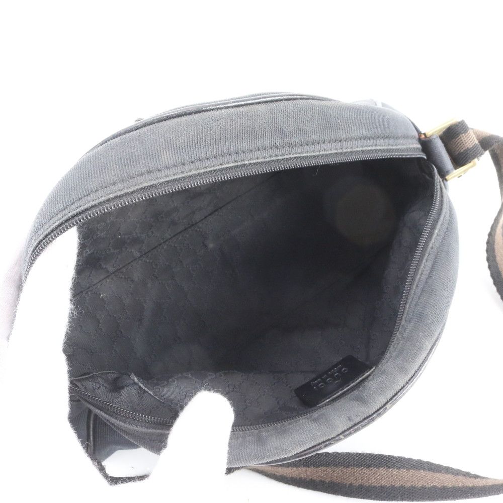 Gucci Leather Canvas Shoulder Bag Hand — view 7