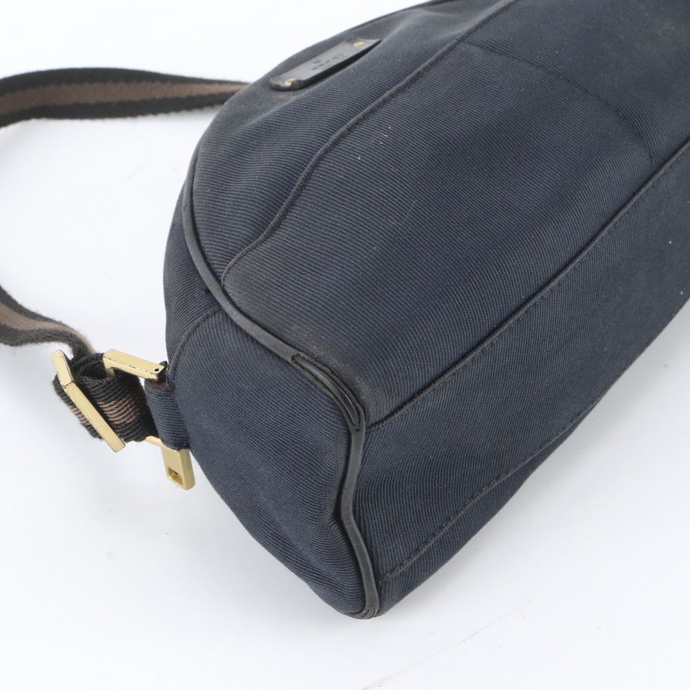 Gucci Leather Canvas Shoulder Bag Hand — view 5