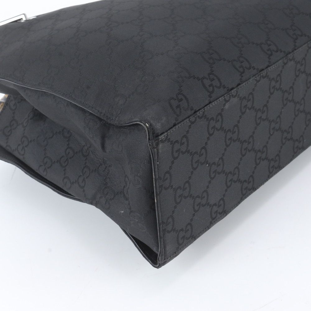 Gucci Bamboo GG Nylon 002 Leather Handbag Tote Black — view 5
