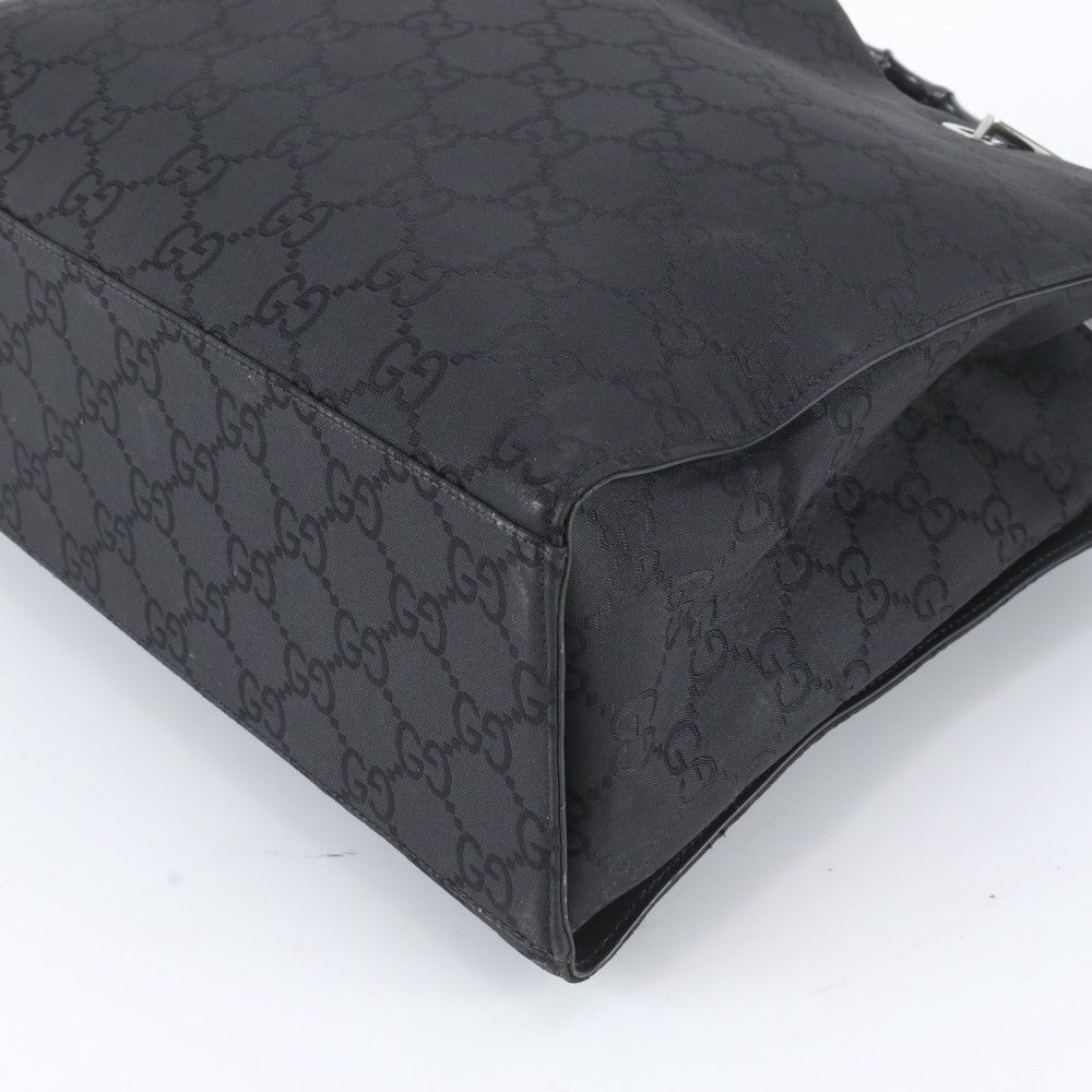 Gucci Bamboo GG Nylon 002 Leather Handbag Tote Black — view 4