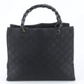Gucci Bamboo GG Nylon 002 Leather Handbag Tote Black