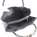 Gucci Bamboo GG Nylon 002 Leather Handbag Tote Black — view 7