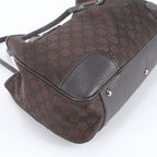 Gucci Sherry Line GG Nylon Leather Tote Shoulder Hand Bag — view 5
