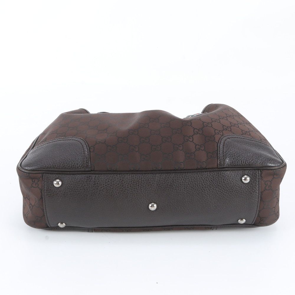 Gucci Sherry Line GG Nylon Leather Tote Shoulder Hand Bag — view 6