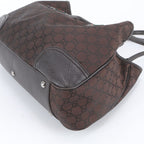 Gucci Sherry Line GG Nylon Leather Tote Shoulder Hand Bag — view 4