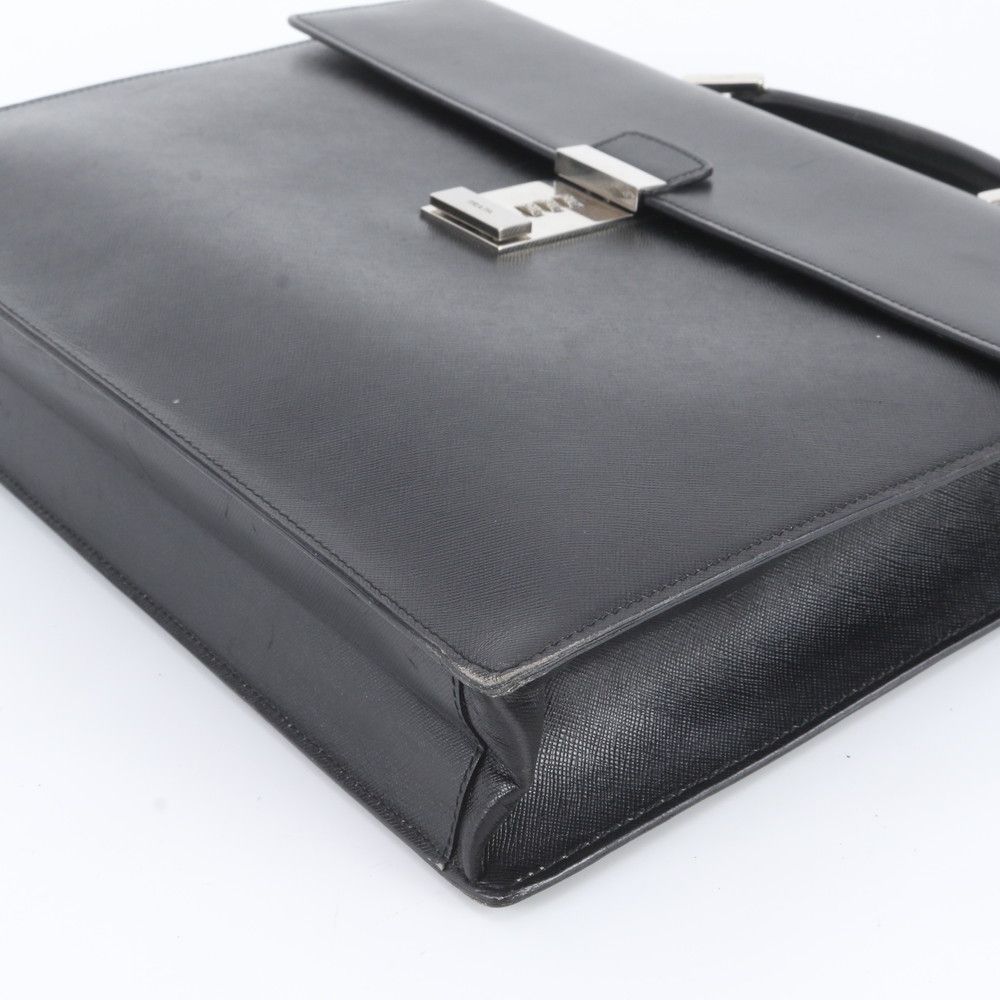 Prada Included Saffiano Leather Business Briefcase Tote Bag — view 4