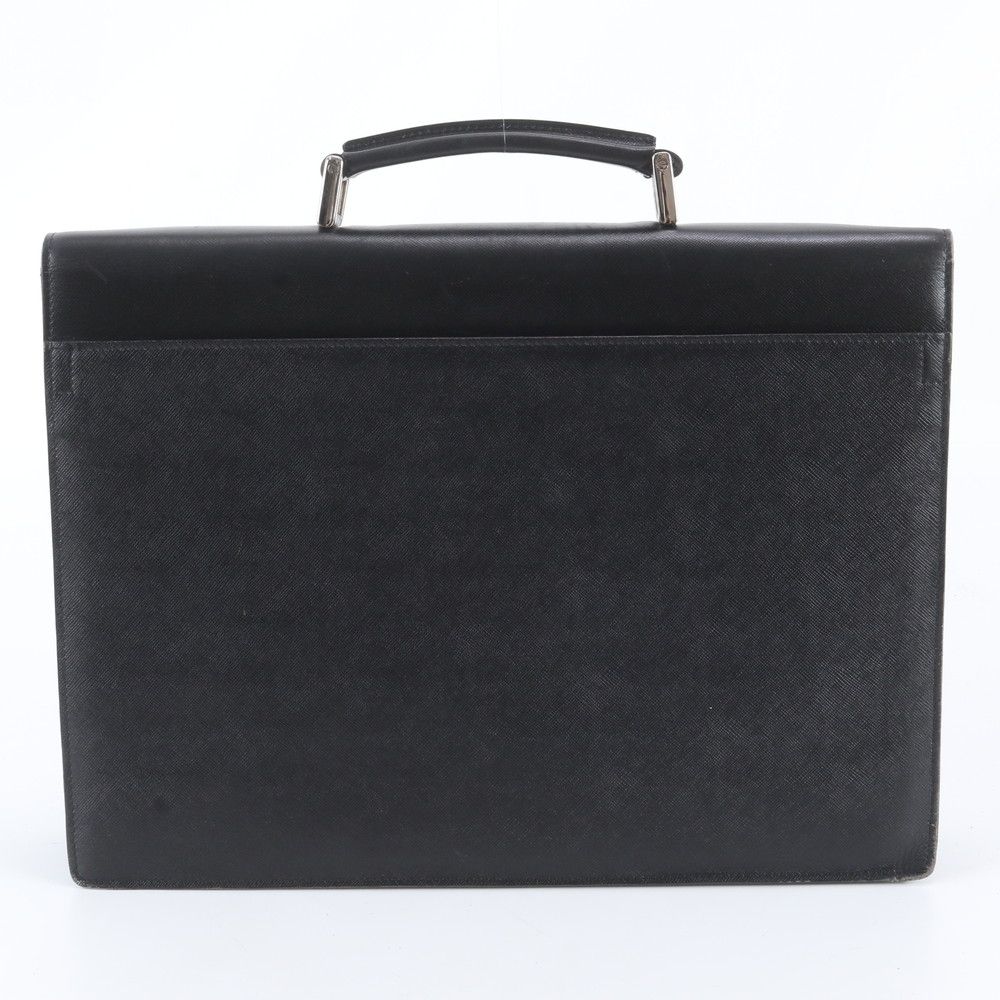 Prada Included Saffiano Leather Business Briefcase Tote Bag — view 3