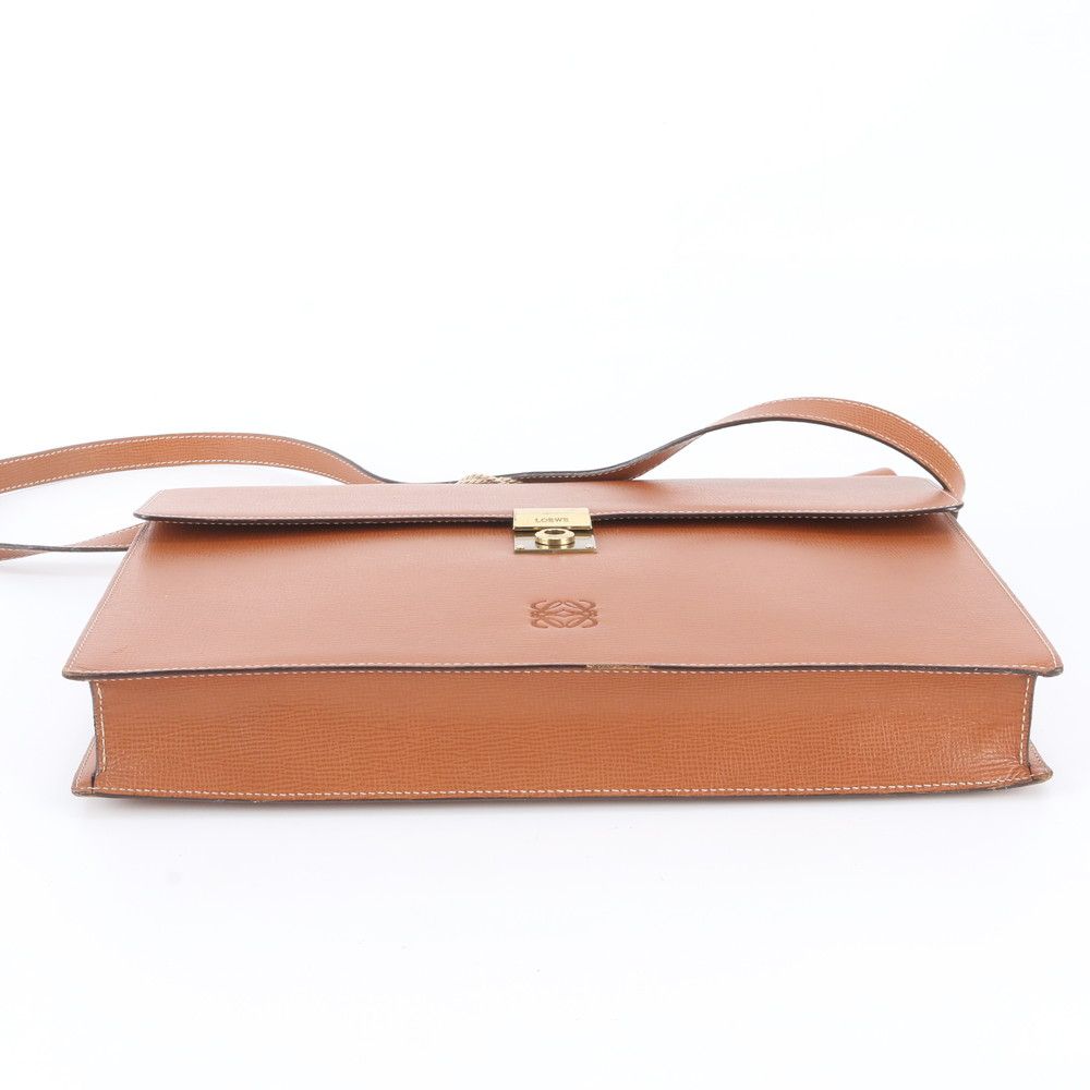 Loewe Anagram Leather 2-Way Business Shoulder Document Briefcase Tote Bag — view 7