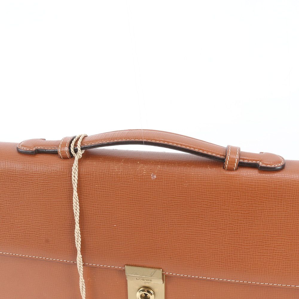 Loewe Anagram Leather 2-Way Business Shoulder Document Briefcase Tote Bag — view 2