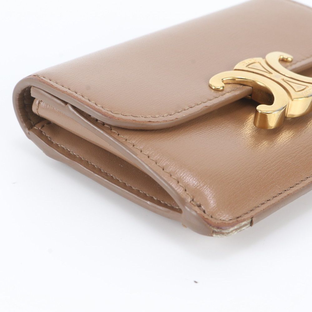 Celine Card Holder Leather Case with Triomphe Flap Business — view 5