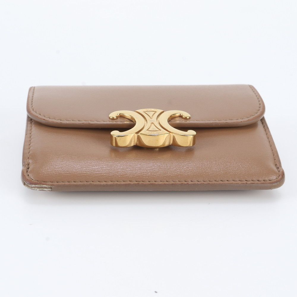 Celine Card Holder Leather Case with Triomphe Flap Business — view 4
