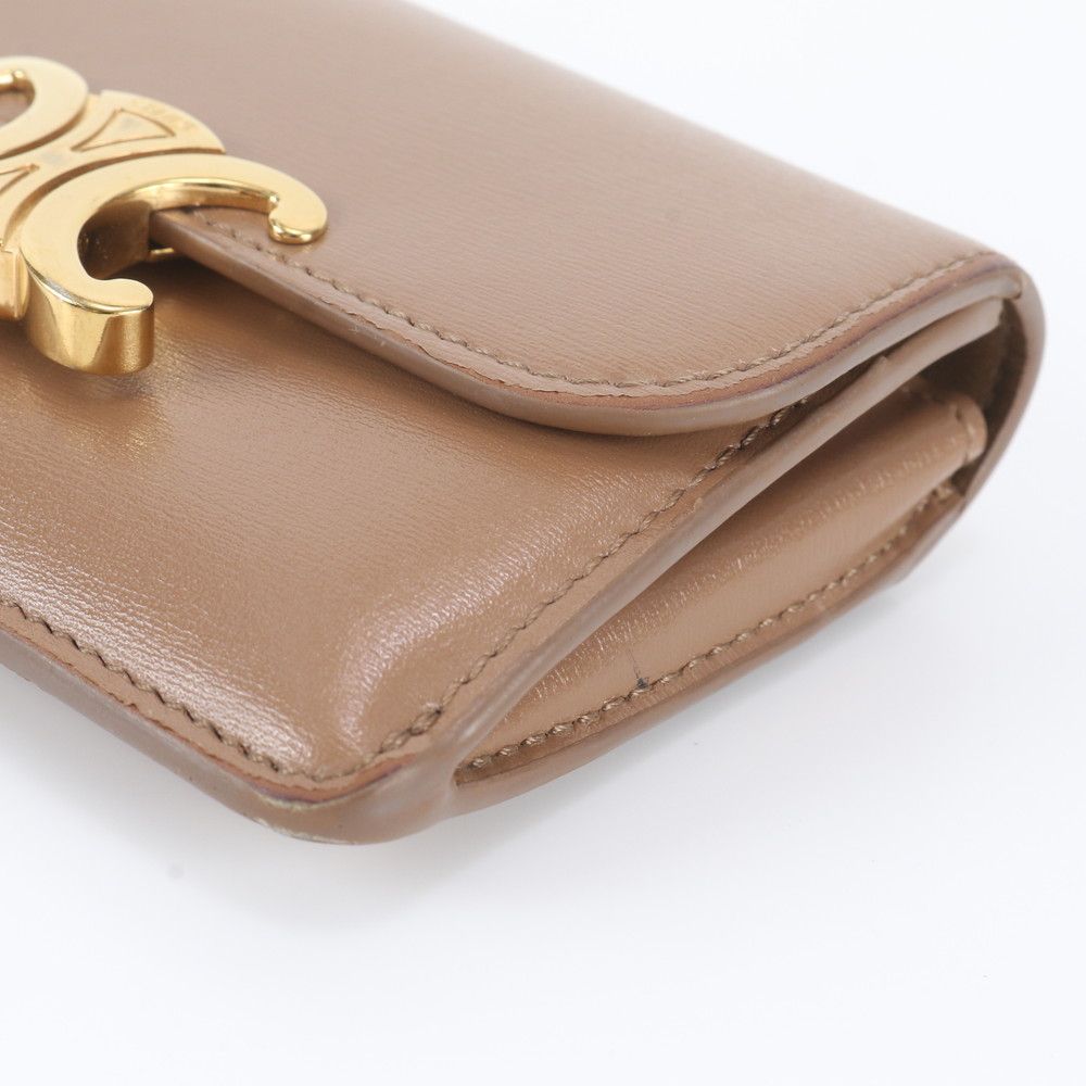 Celine Card Holder Leather Case with Triomphe Flap Business — view 3