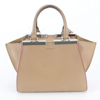 Fendi Petit Leather Handbag Tote Brown — view 3