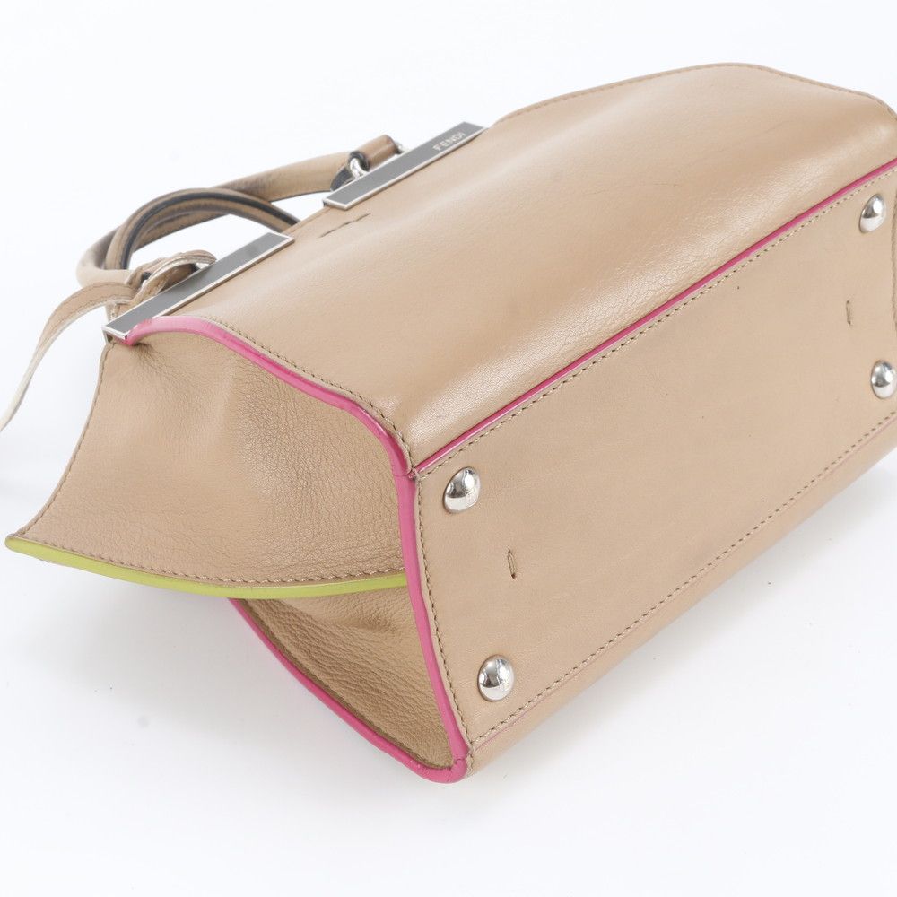 Fendi Petit Leather Handbag Tote Brown — view 5