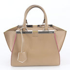 Fendi Petit Leather Handbag Tote Brown