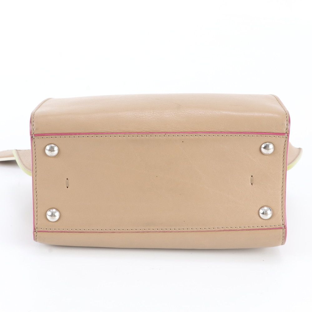 Fendi Petit Leather Handbag Tote Brown — view 6