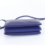Celine Trio Large Leather Shoulder Bag Crossbody Navy Hand Tote — view 6