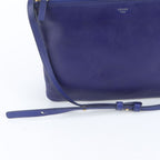 Celine Trio Large Leather Shoulder Bag Crossbody Navy Hand Tote — view 2
