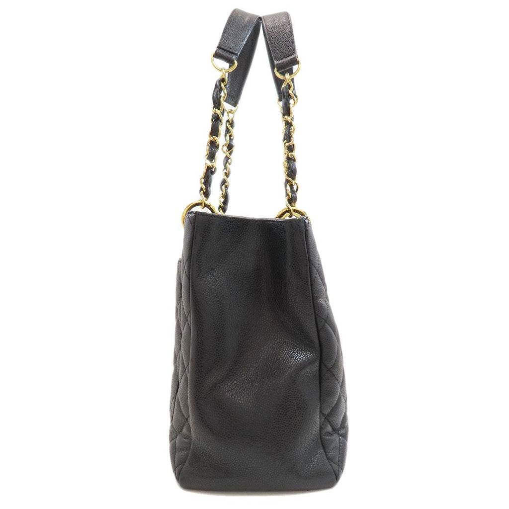 Chanel Grand Shopping Tote Bag Gold Grained Calfskin — view 3