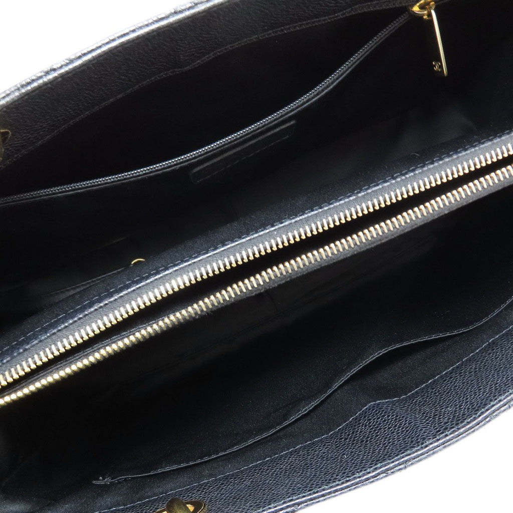 Chanel Grand Shopping Tote Bag Gold Grained Calfskin — view 5