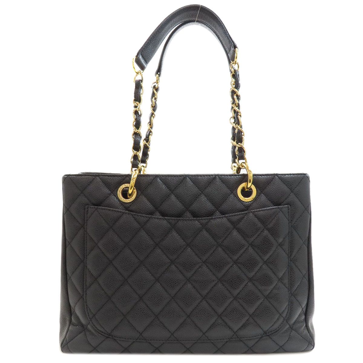 Chanel Grand Shopping Tote Bag Gold Grained Calfskin — view 2