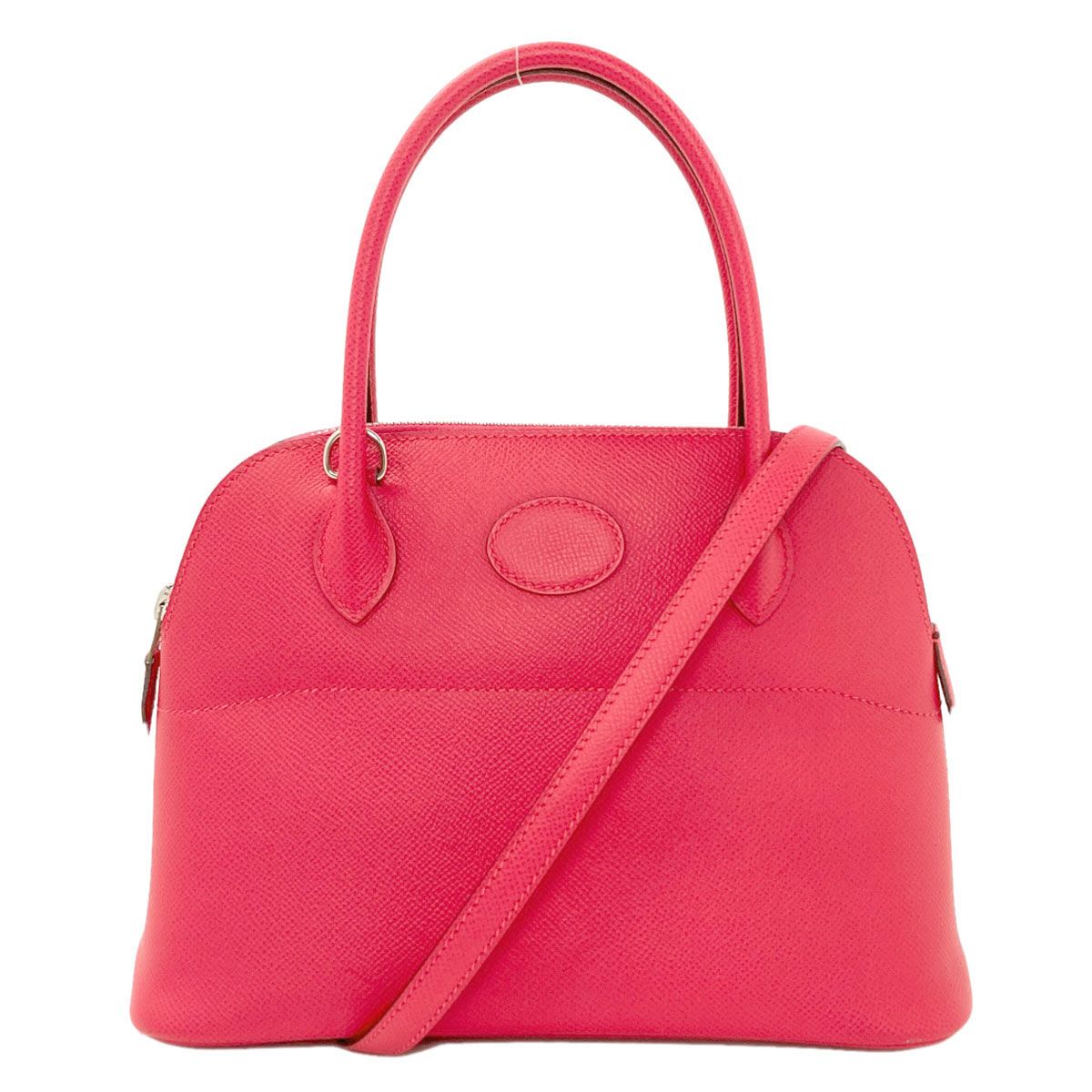 Hermes Bolide 27 Rose Silver Handbag Epsom