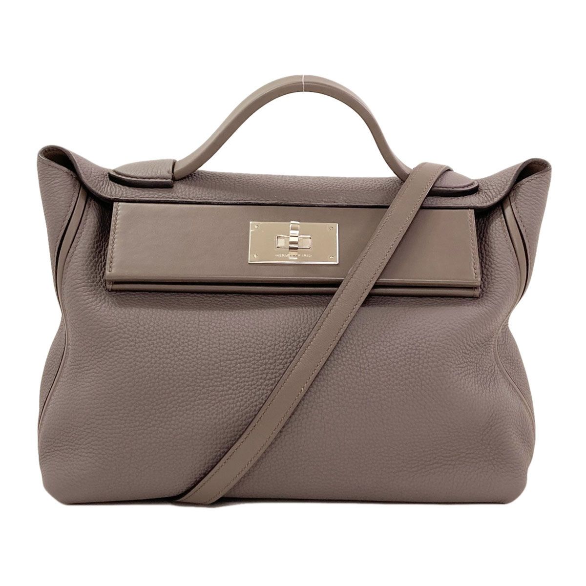 Hermes Vancatl 29 Etain Silver Handbag Togo