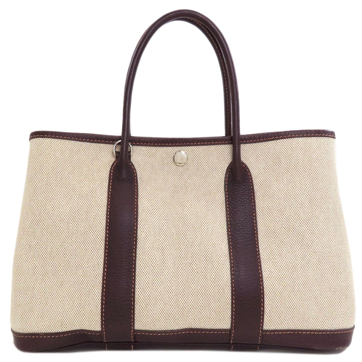 Hermes Garden Party TPM Silver Handbag Toile — view 2
