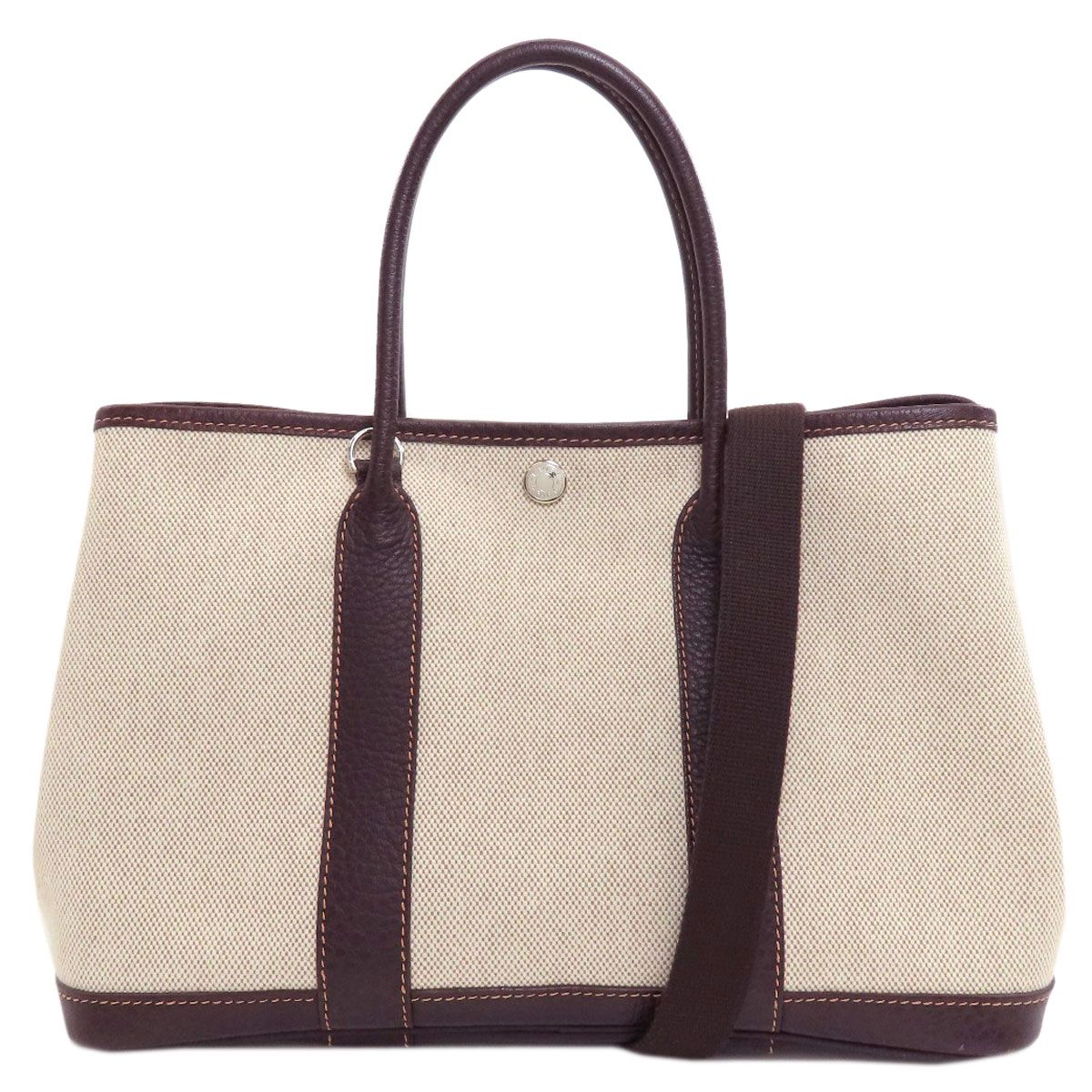 Hermes Garden Party TPM Silver Handbag Toile