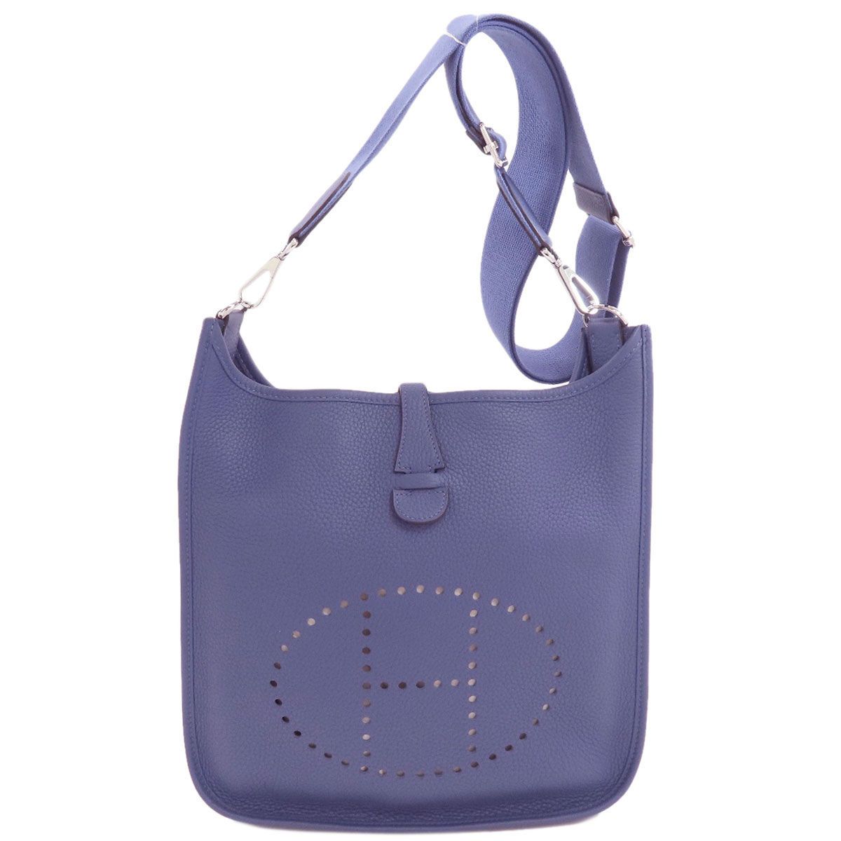 Hermes Evelyne 3 PM Silver Shoulder Bag Taurillon