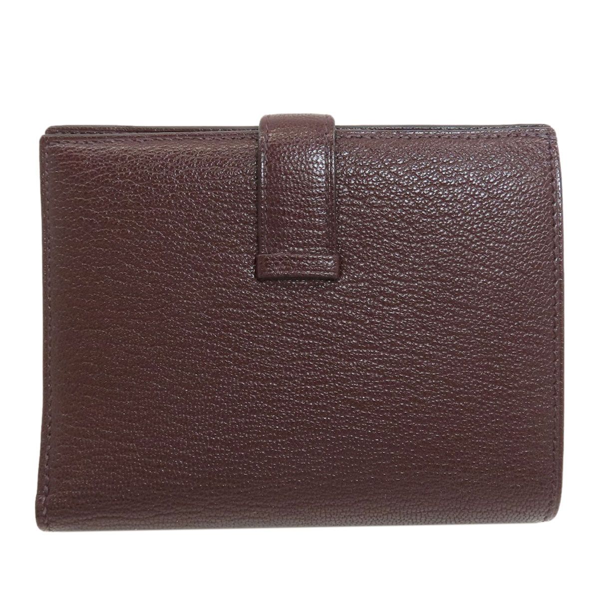 Hermes Bearn Compact Silver Bifold Wallet with Coin Pocket Chevre — view 2