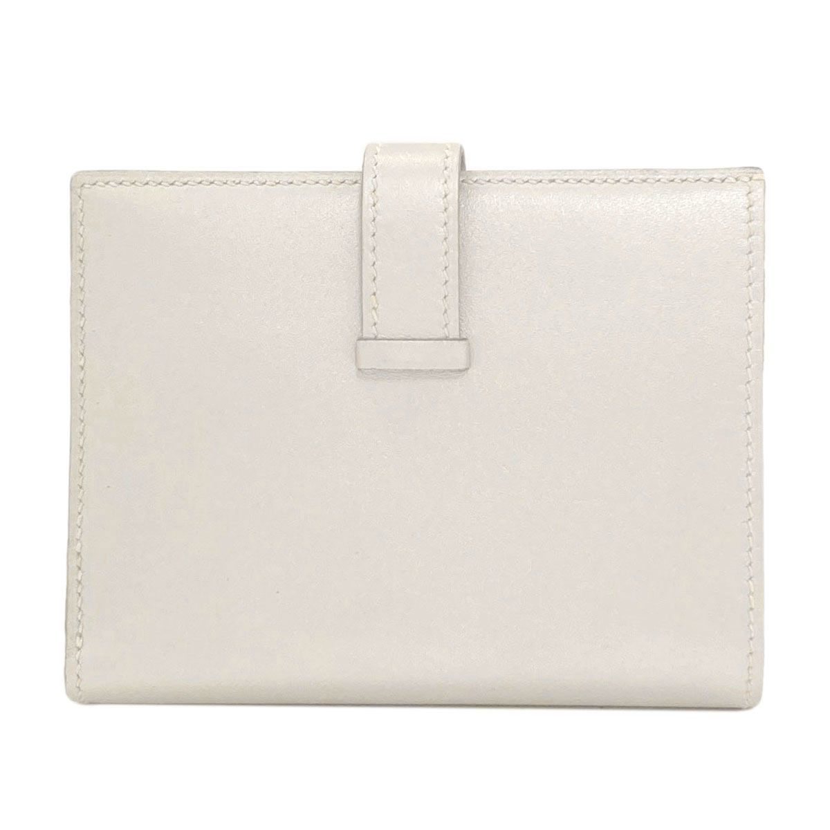 Hermes Bearn Compact Gold Bifold Wallet with Coin Pocket Box Calf — view 2