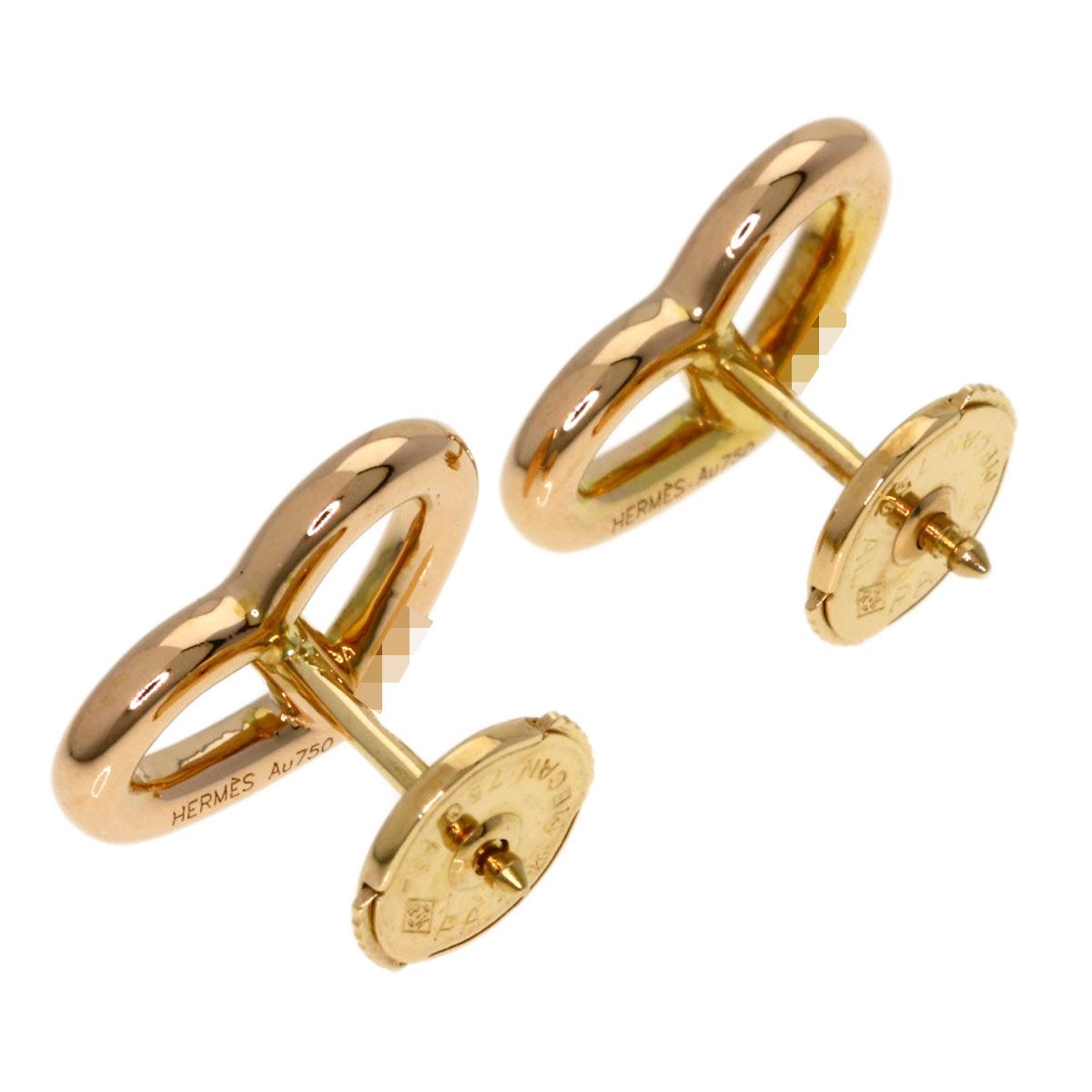Hermes Chaine D'ancre Heart Earrings 18k Pink Gold — view 2